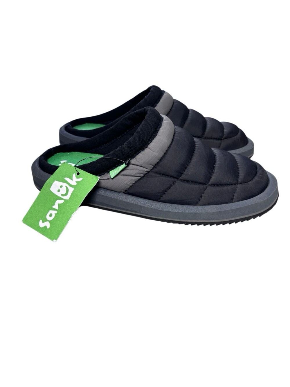Sanuk big kids lil puffer low slip on shoe black size 3 new